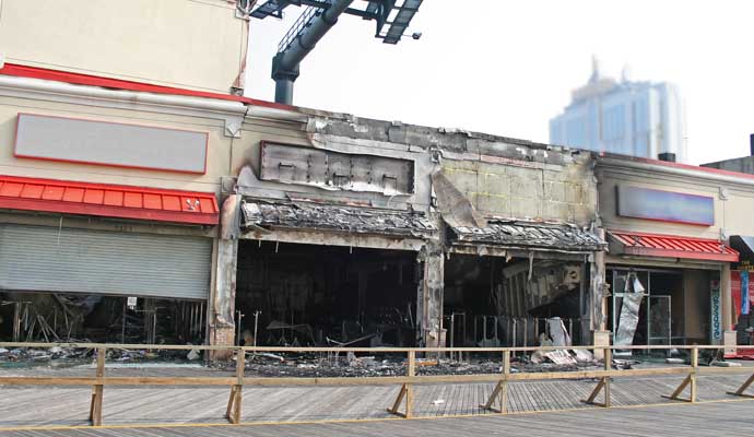 A building with significant fire damage