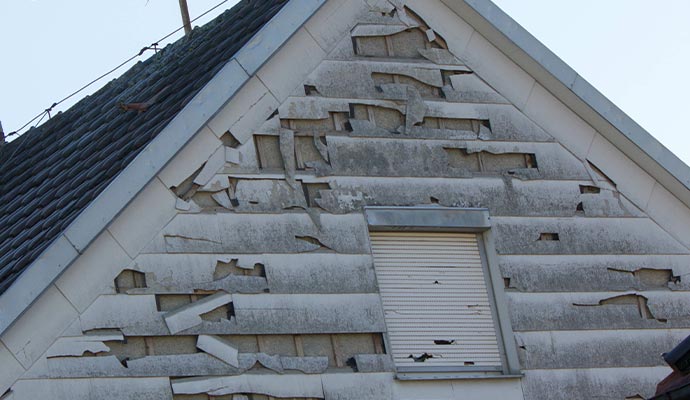 Hail damaged house Hail damaged house