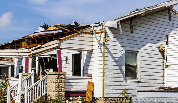 Tornado damaged property Tornado damaged property