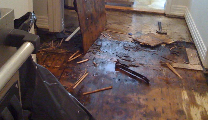 Water damaged floor