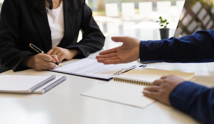 Insurance discussion with client