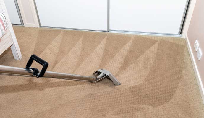 Professional carpet cleaning with vacuum